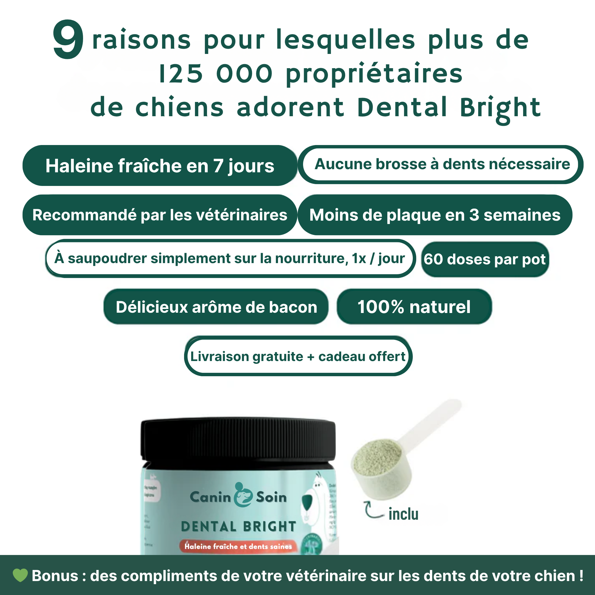 Dental Bright | 100 % naturel | 60 doses | 90 g