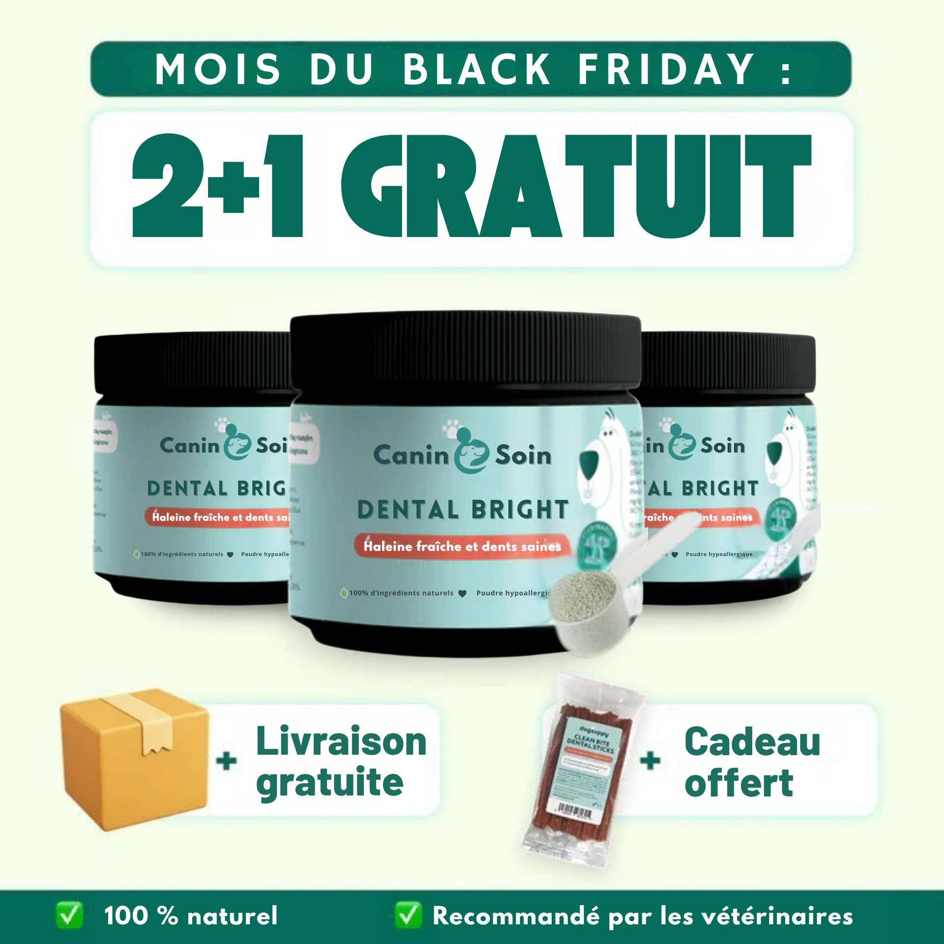 Dental Bright | 100 % naturel | 60 doses | 90 g